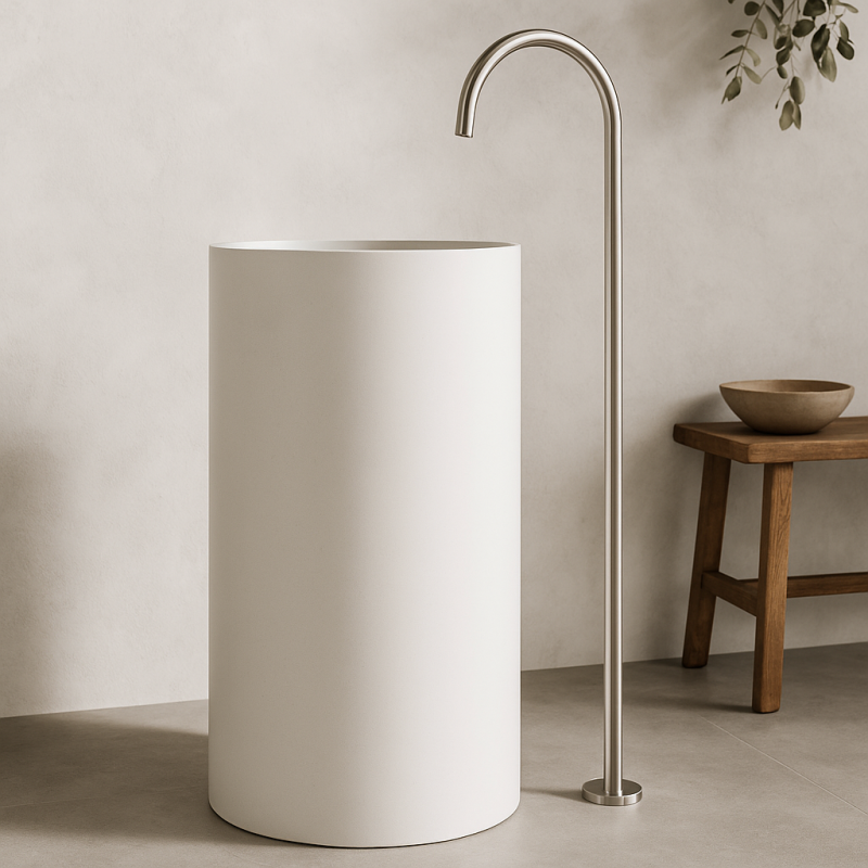 Grifo Waterevolution Flow para lavabo independiente caño completo acero inoxidable T1677IE